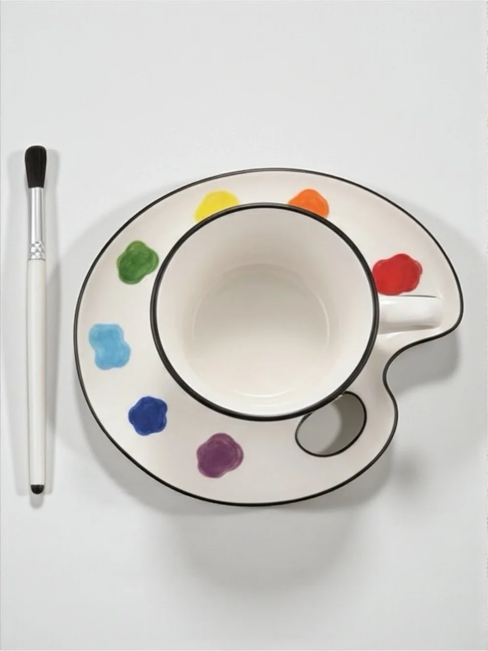 Jonathan Adler Paint Palette Teacup & Saucer Set Artist Gift NWT